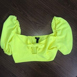 forever 21 yellow crop top